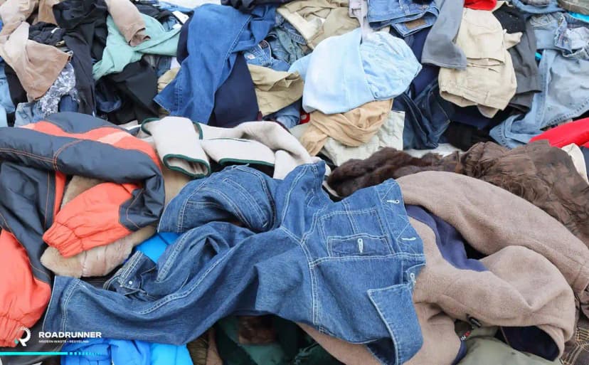 Piles of discarded clothing