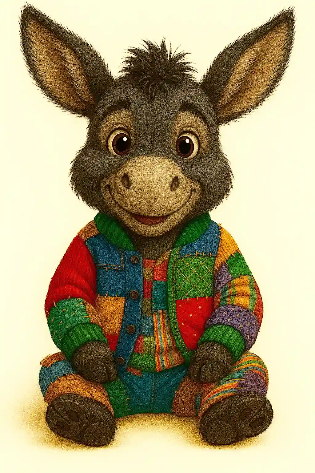 Don K wearing colorful patchwork jacket